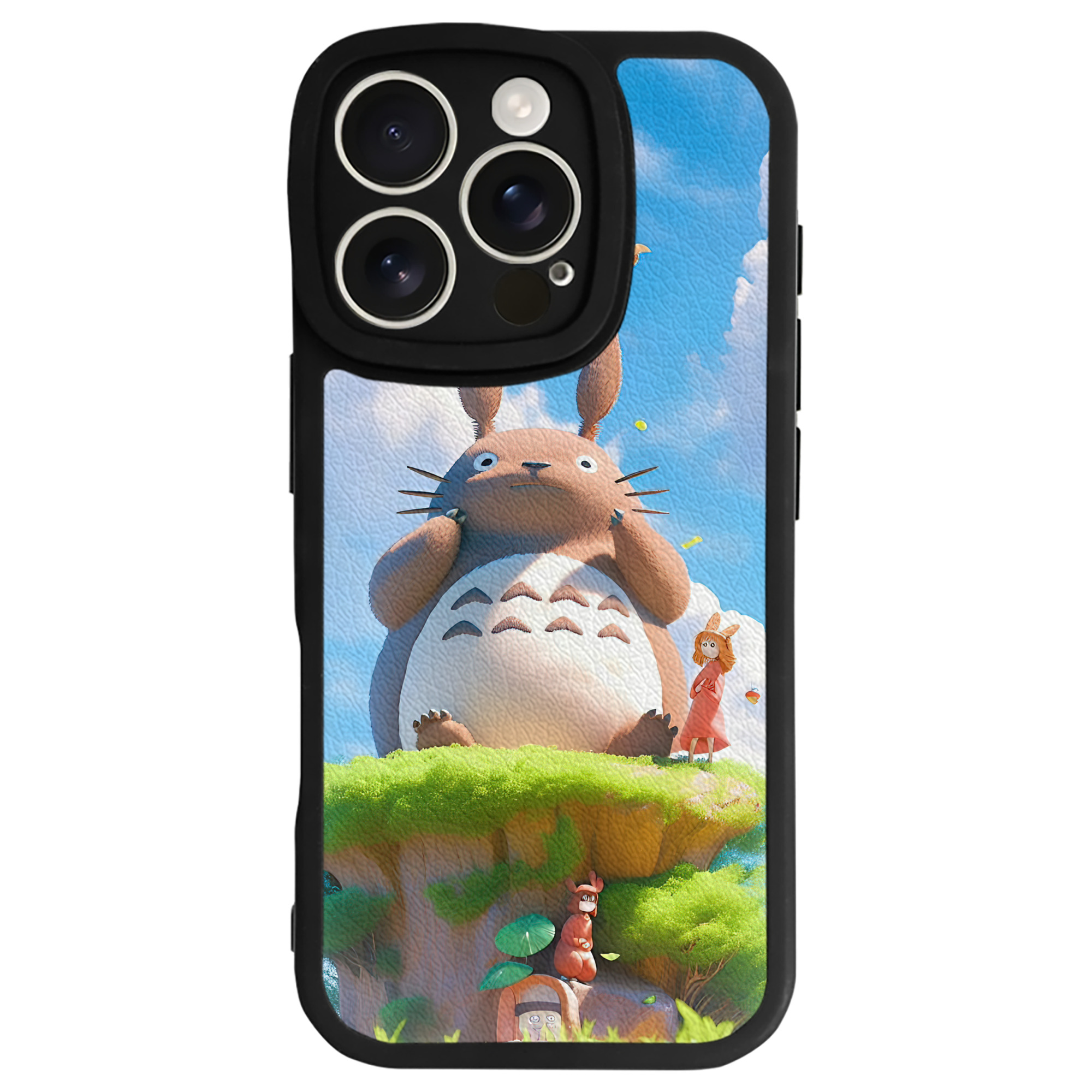 （画像用） となりのトトロ 草壁メイ 草壁サツキ My Neighbor Totoro Satsuki Kusakabe Mei Kusakabe 【iPhone 16シリーズ対応】シリコンスマホケース（レザー調） 材質：シリコン